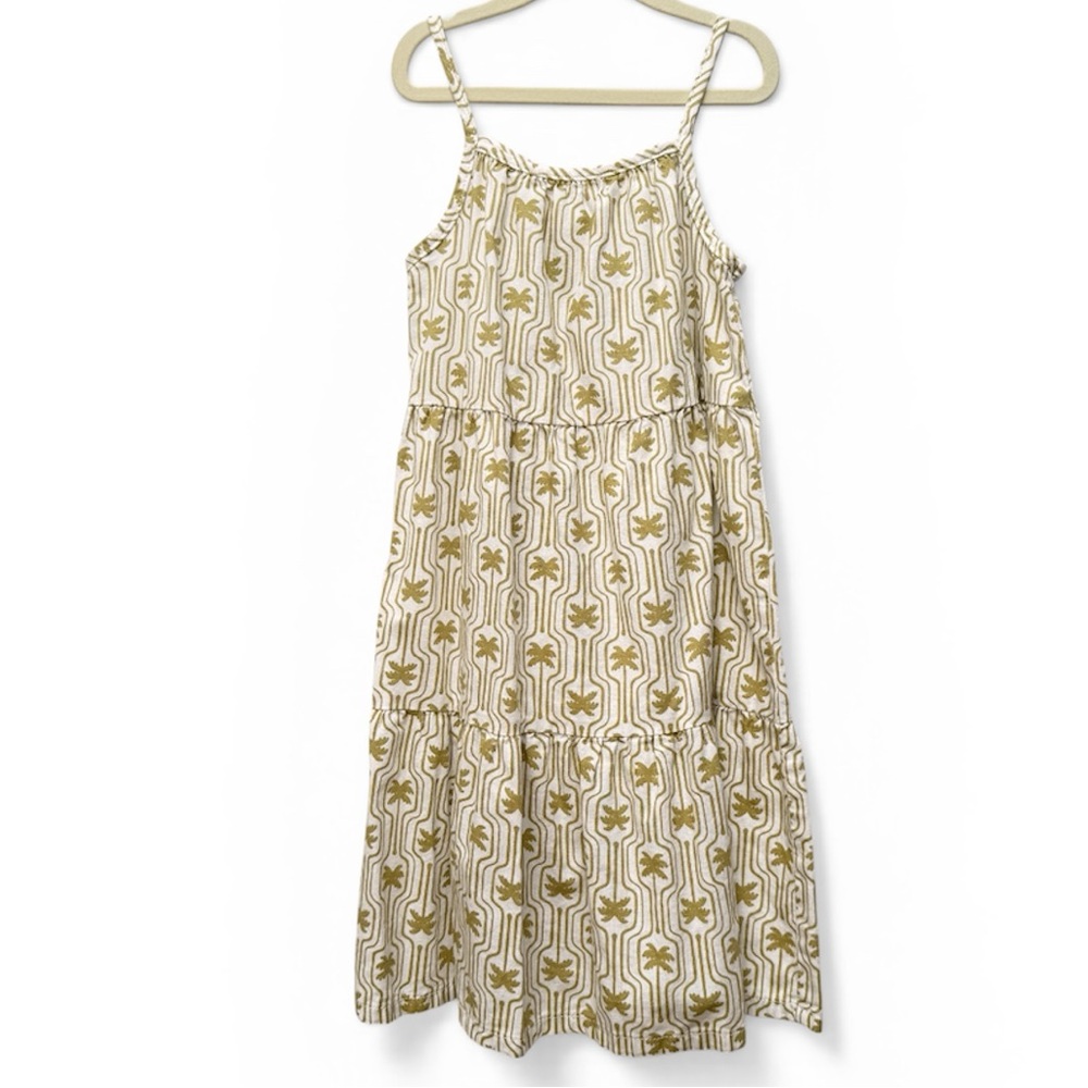 Little Co. by Lauren Conrad Tiered Palm Tree Sundress Linen Blend Size 8